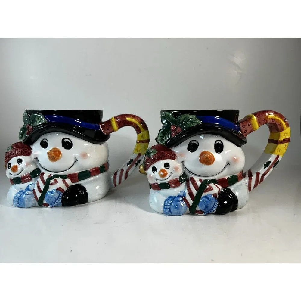 Jay Imports Christmas Holiday Snowman 3D Mug Set Of 2 See Photos And Description